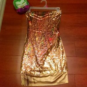 Gold sequences dress